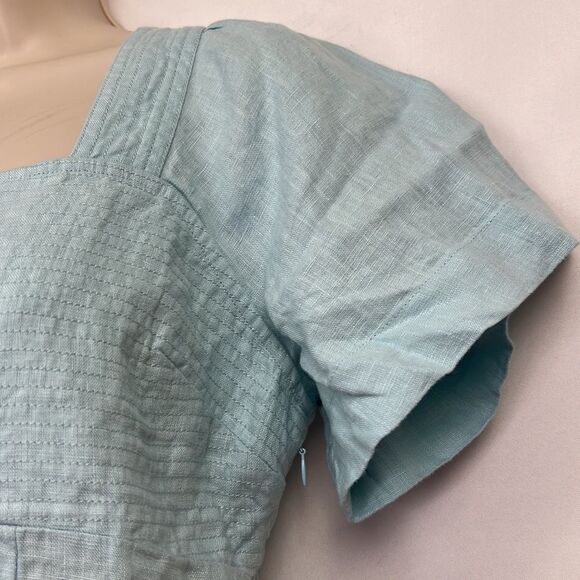 Madewell Blue Heron Linen Square-Neck Mini Dress NWT - Picture 8 of 16
